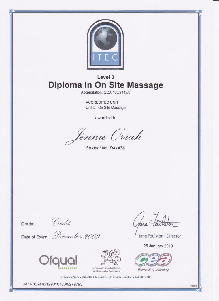 On-Site Massage Diploma